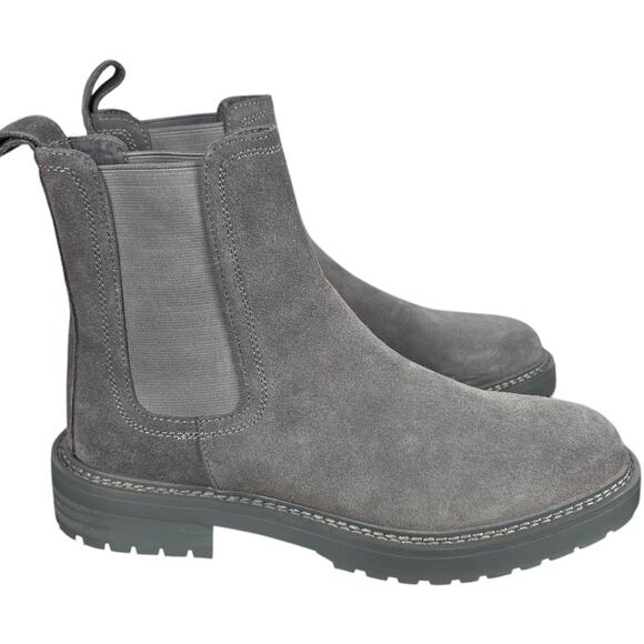 Saint Morta Other - Saint Morta Chunky Chelsea Boots Mens 7 Dark Gray Suede Leather Embossed Pull On